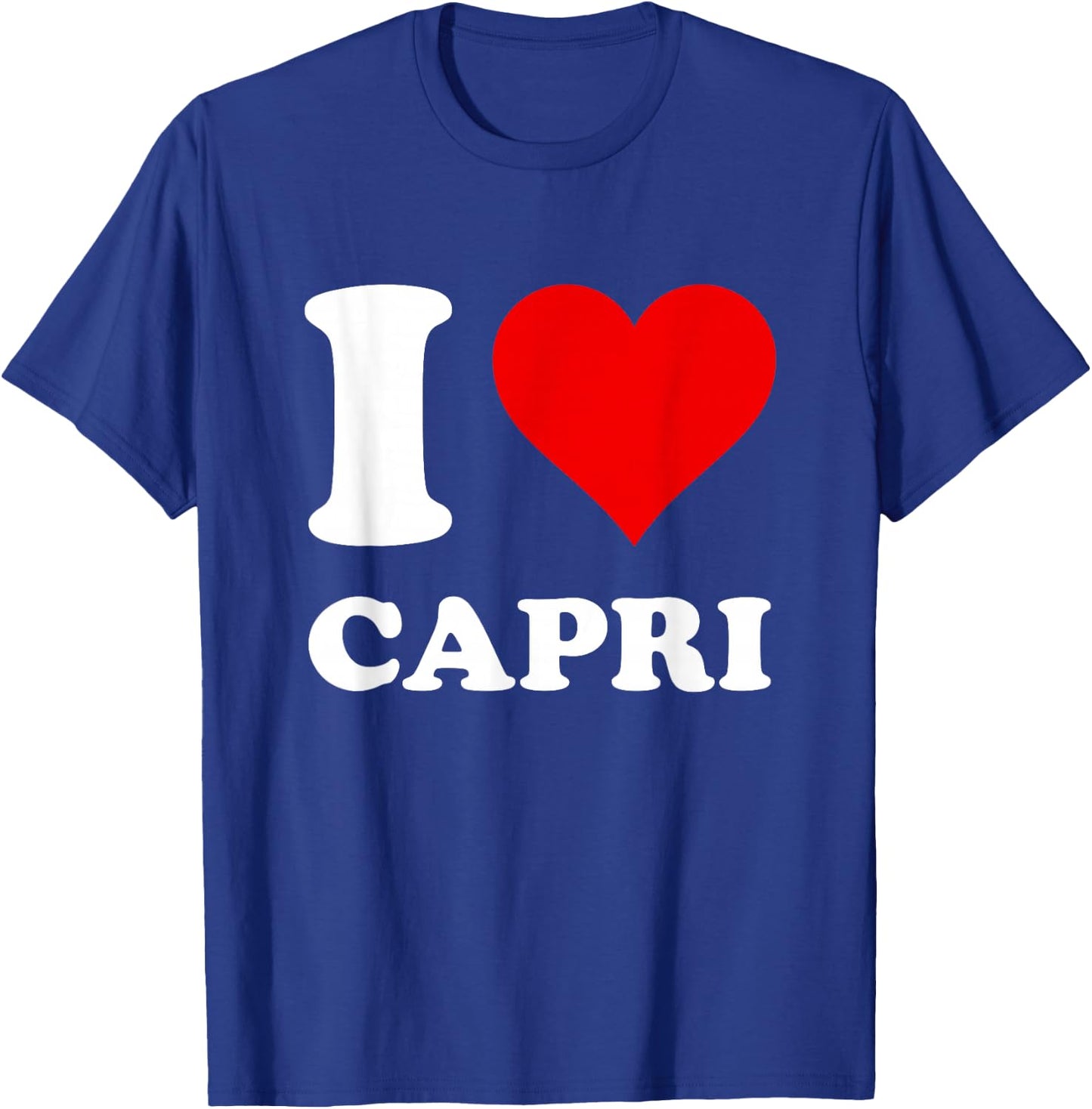 Red Heart I Love Capri T-Shirt - T-Shirt | Royal