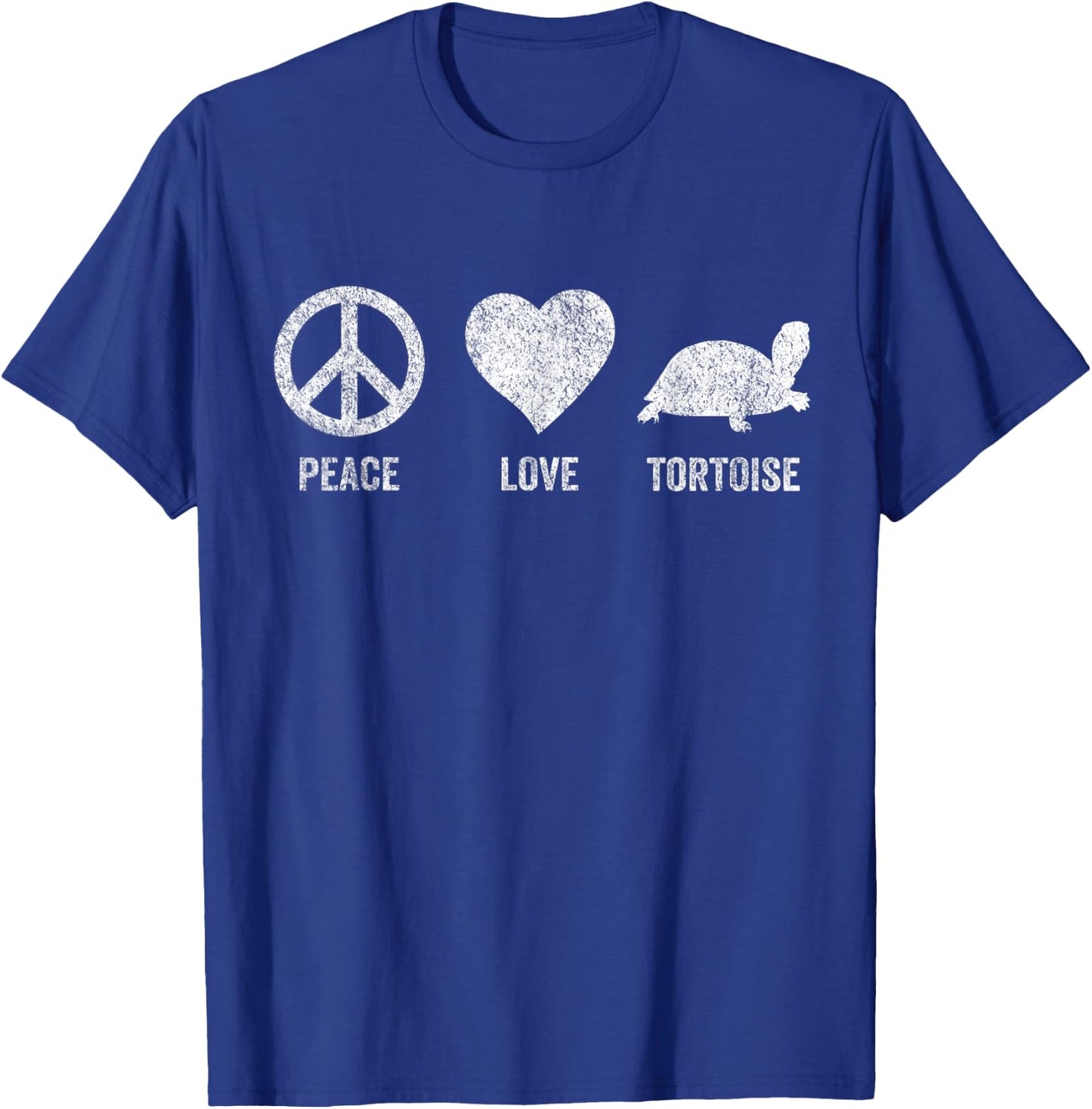Peace Love Tortoise Turtle Lover Funny Tortoise Quote Retro T-Shirt - T-Shirt | Royal