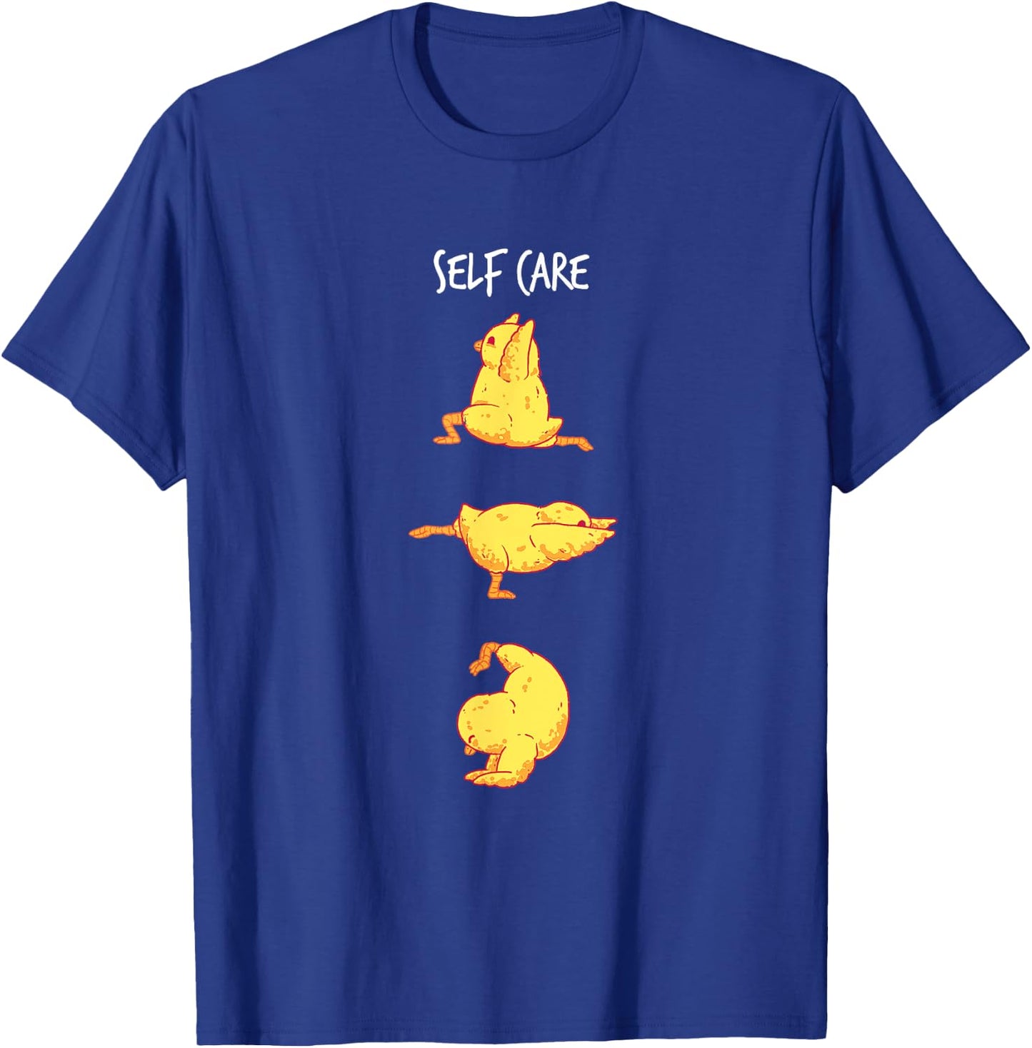 Funny Workout Self Care Chicken Yoga Pose T-Shirt - T-Shirt | Royal