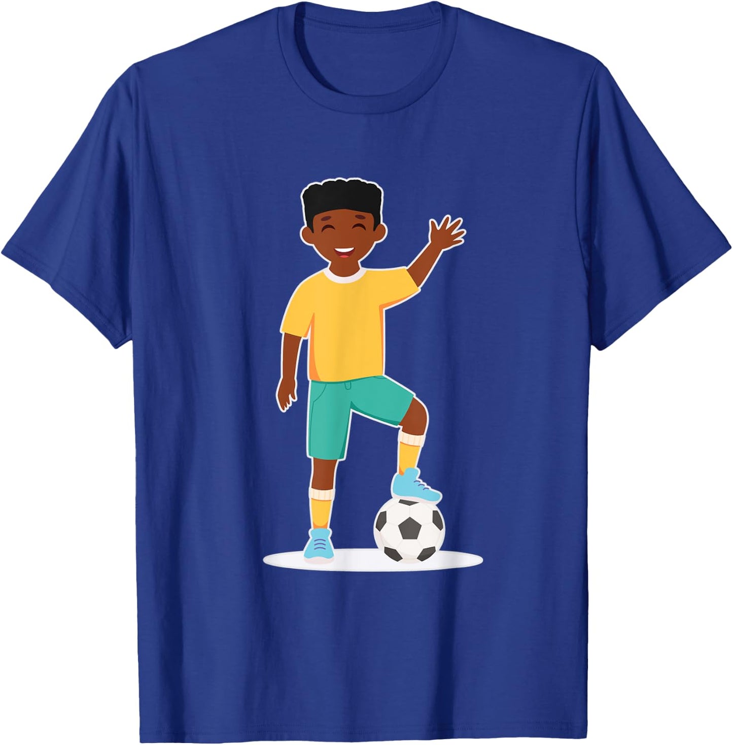 African American Boy / Kids Soccer Player T-Shirt - T-Shirt | Royal