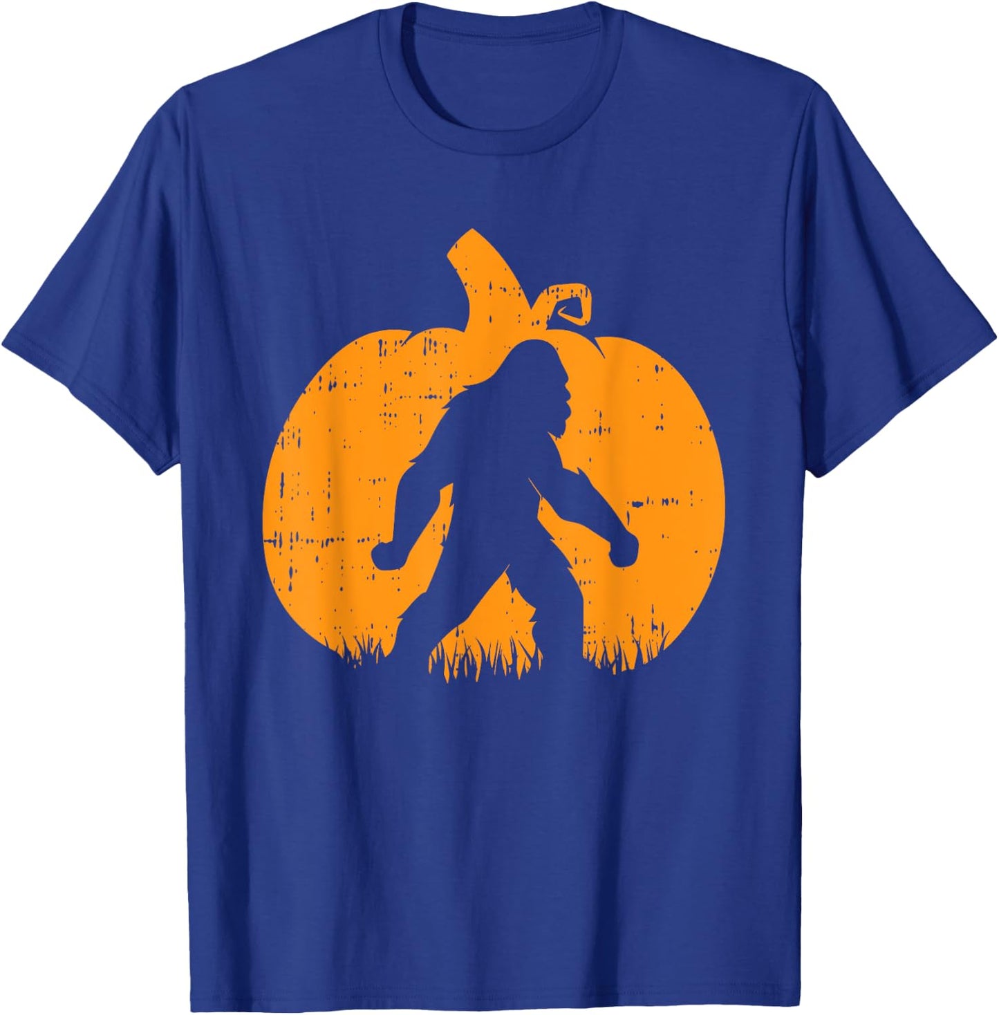 Bigfoot Pumpkin Halloween Costume Sasquatch Men Women Kids T-Shirt - T-Shirt | Royal