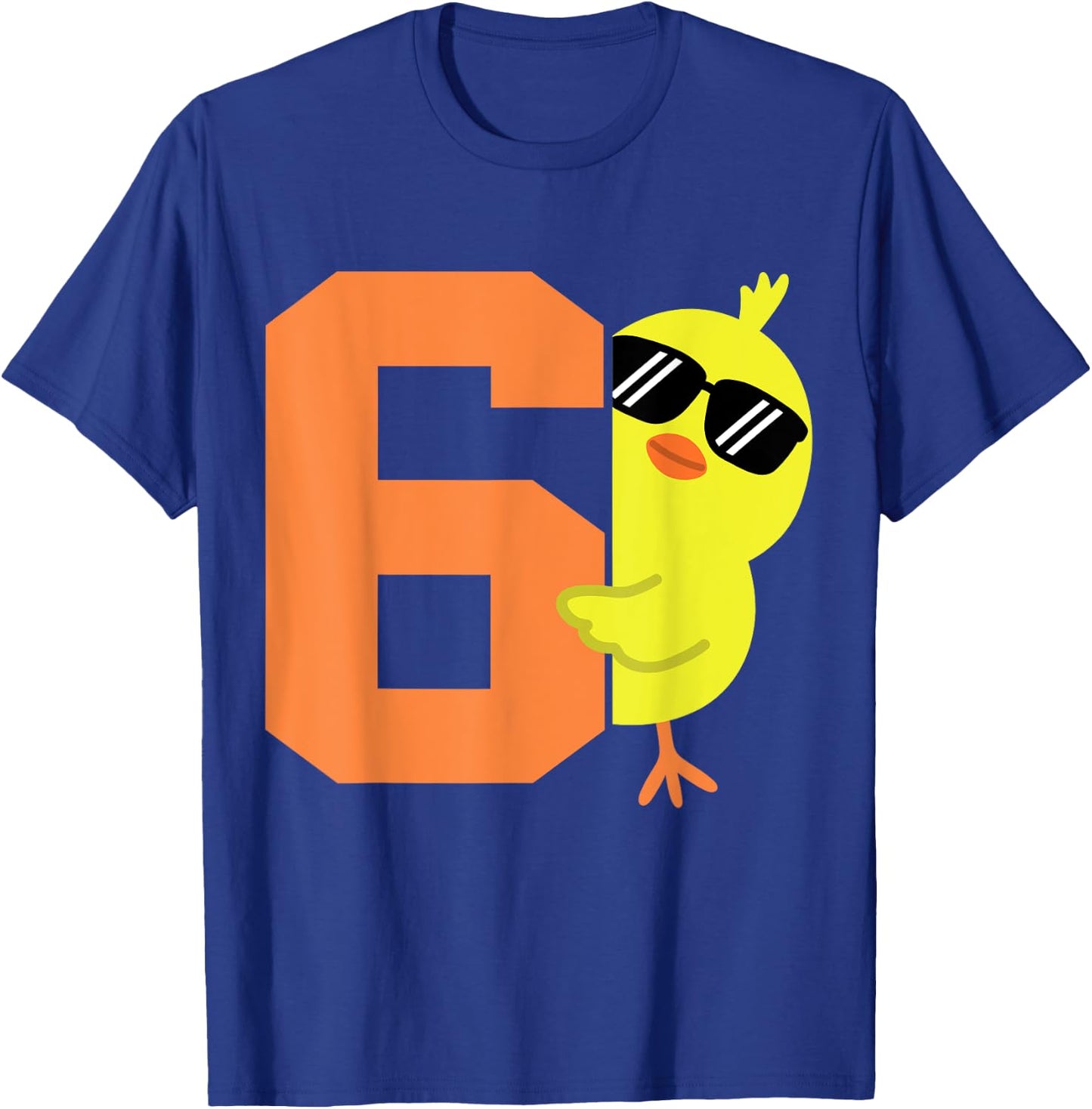 Kids 6th Birthday Chicken Themed Cute 6 Year Old Boys Chick T-Shirt - T-Shirt | Royal