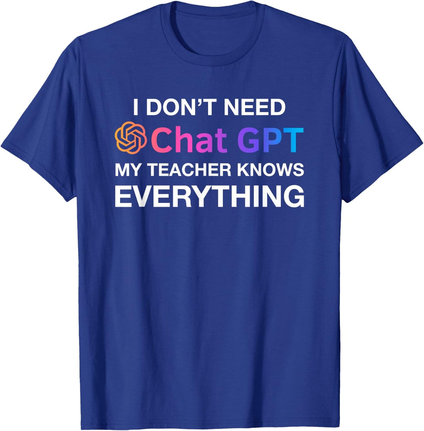 Teacher Chat GPT Ai , Cute Retro Computer Robotics System T-Shirt - T-Shirt | Royal