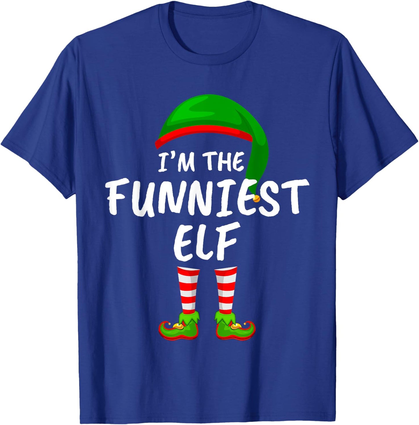 Matching Family Funny I'm The Funniest Elf Christmas T-Shirt - T-Shirt | Royal