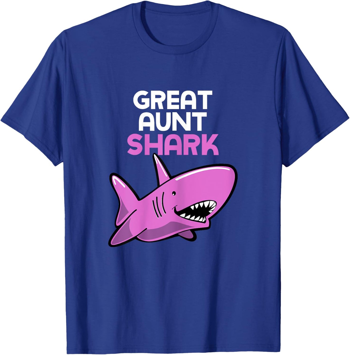 Great Aunt Shark Funny Family T-Shirt - T-Shirt | Royal