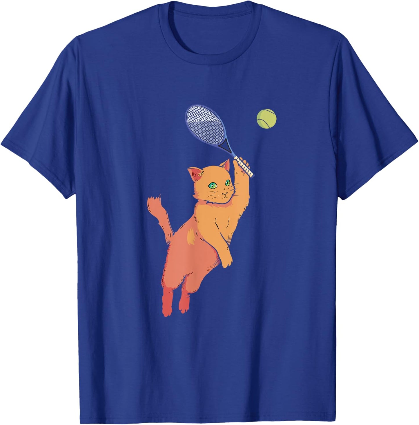Tennis Player Racquets Cat Tennis Lover Racket Sport Women Kids T-Shirt - T-Shirt | Royal