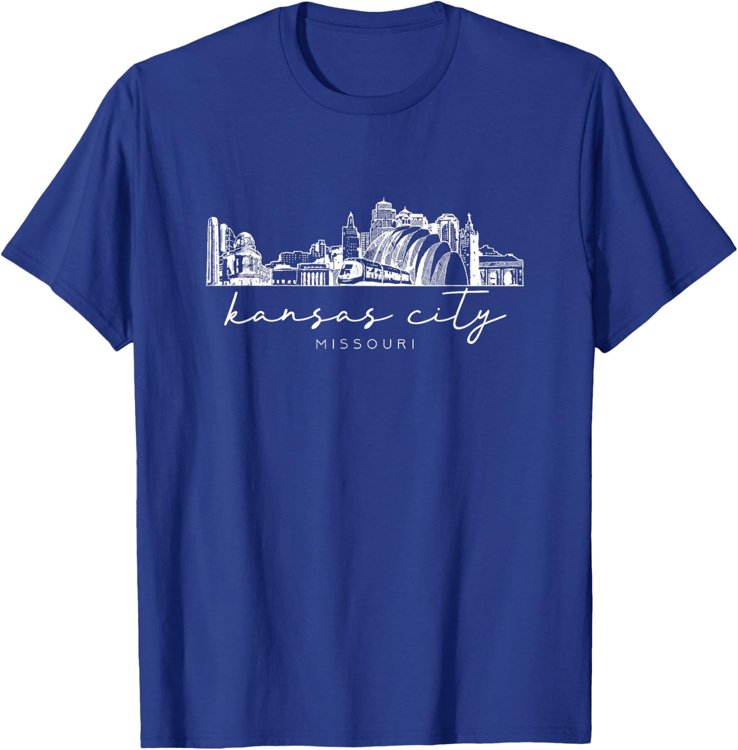 Kansas City Kansas Skyline Missouri Traveling Lover Travel T-Shirt - T-Shirt | Royal