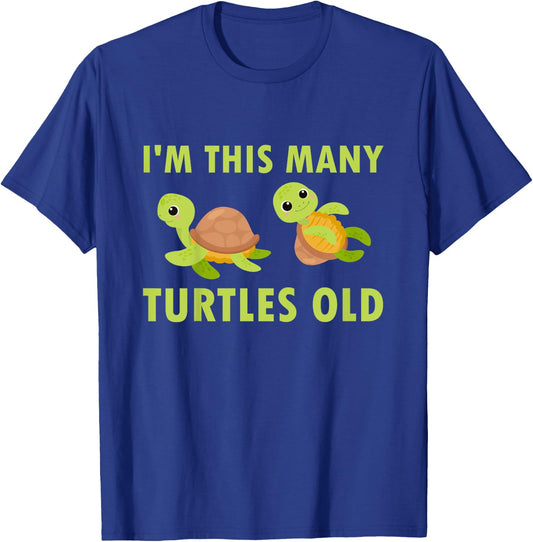 2 Years Old Boy Girl Turtles Old 2nd Birthday Kids T-Shirt - T-Shirt | Royal