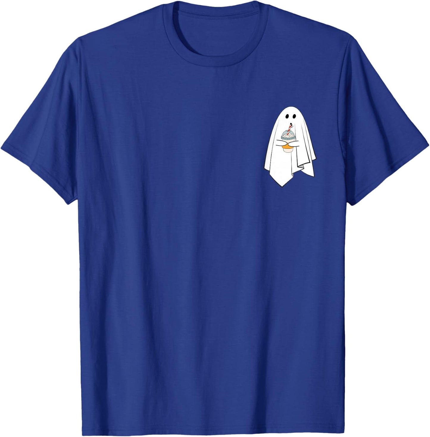 Ghost Drinking Coffee Funny Halloween Costume Coffee Lovers T-Shirt - T-Shirt | Royal