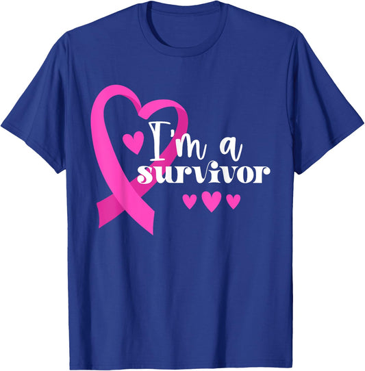 I'm A Survivor | Breast Cancer T-Shirt - T-Shirt | Royal