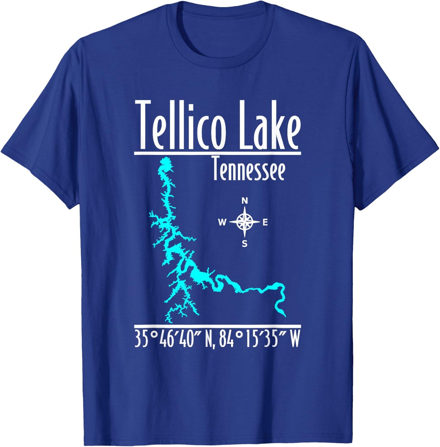 Modern Tellico Lake, Tennessee T-Shirt - T-Shirt | Royal