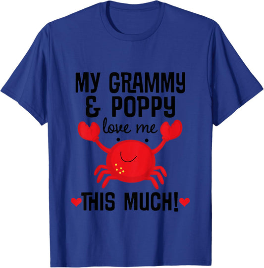 Kids Grammy and Poppy Love Me Grandchild Crab T-Shirt - T-Shirt | Royal