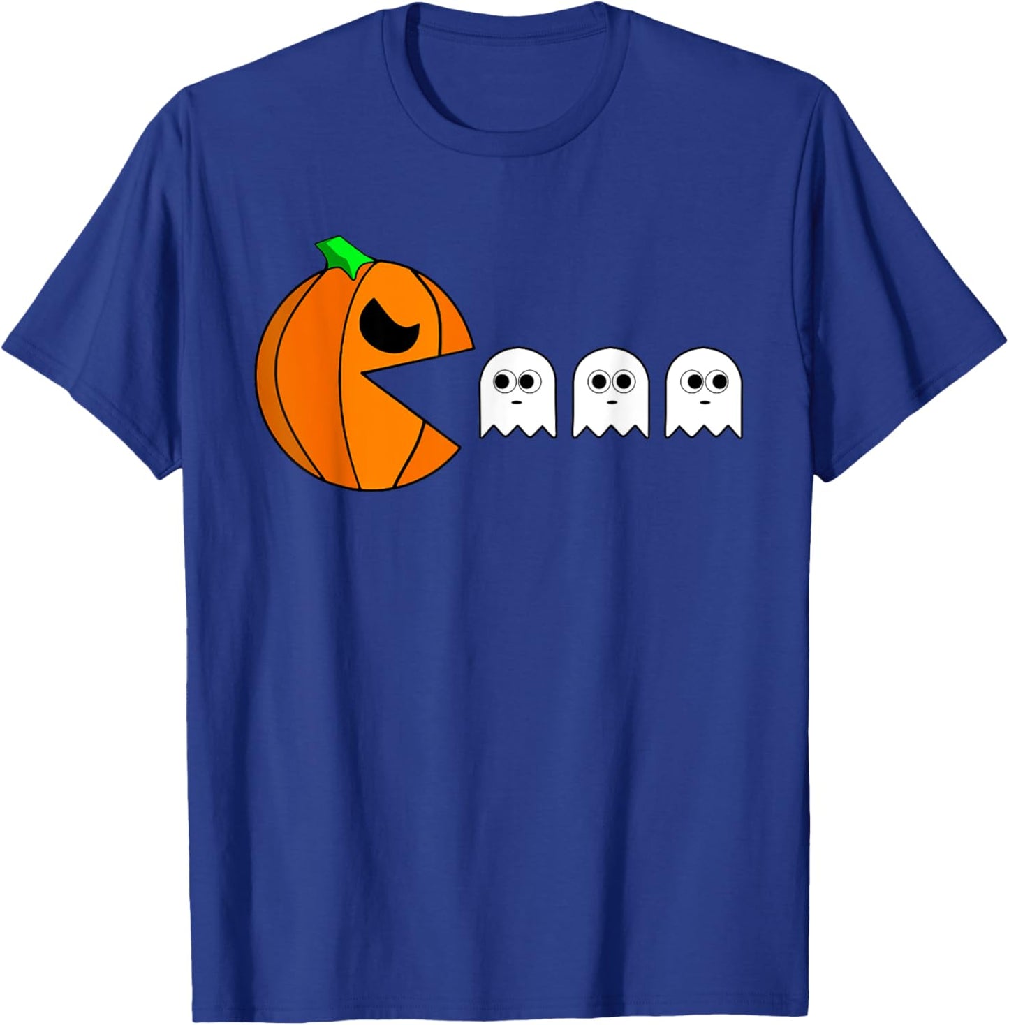 Funny Halloween Pumpkin Eating Ghost Gamer For Boy Girl Kids T-Shirt - T-Shirt | Royal