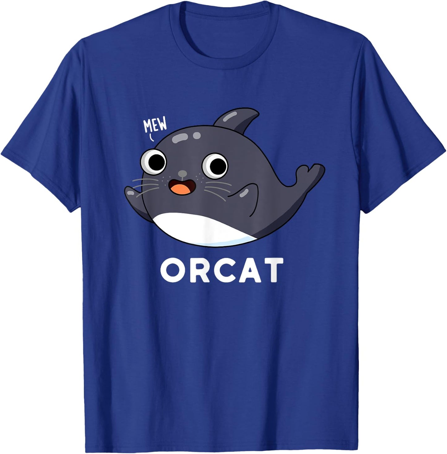 Orcat Funny Cat Whale Pun T-Shirt - T-Shirt | Royal