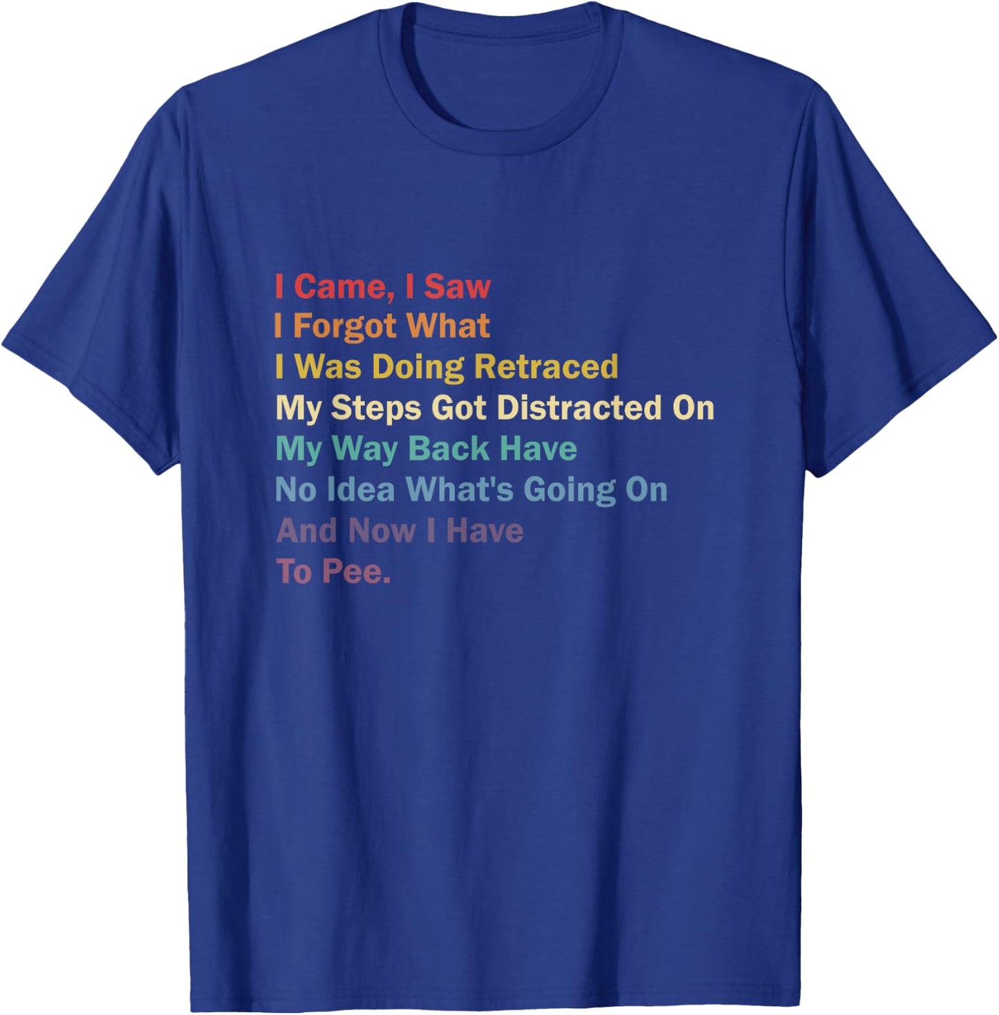I Came I Saw I Forgot What I Was Doing Funny Sarcastic T-Shirt - T-Shirt | Royal
