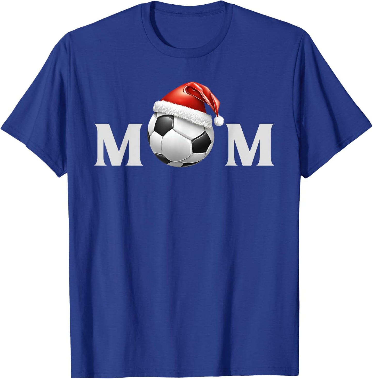Soccer Ball Christmas Mom Fan Parent Coach Player Graphic T-Shirt - T-Shirt | Royal