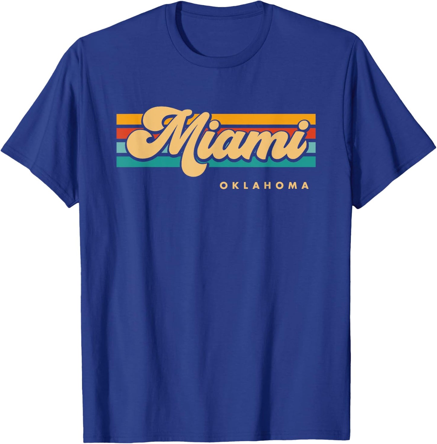 Vintage Sunset Stripes Miami, Oklahoma T-Shirt - T-Shirt | Royal