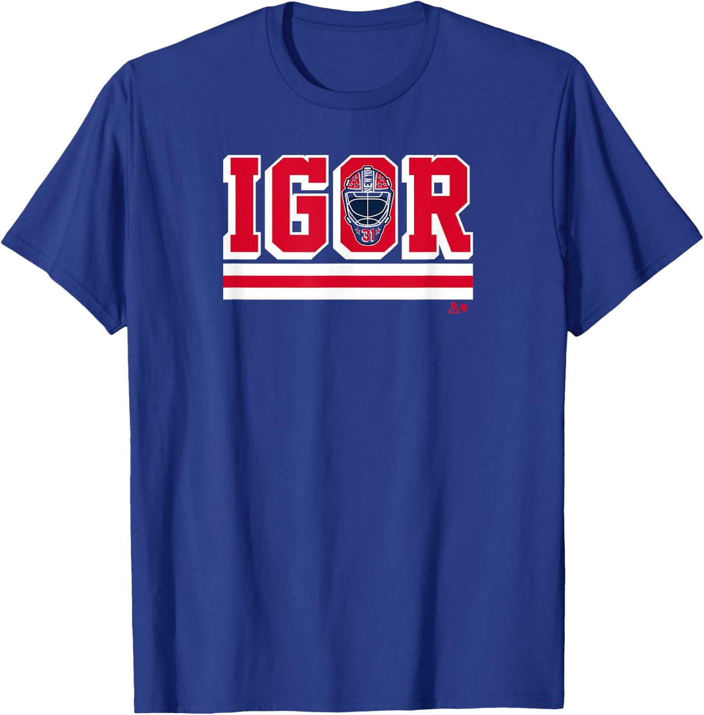 Igor Shesterkin Mask - New York Hockey T-Shirt - T-Shirt | Royal