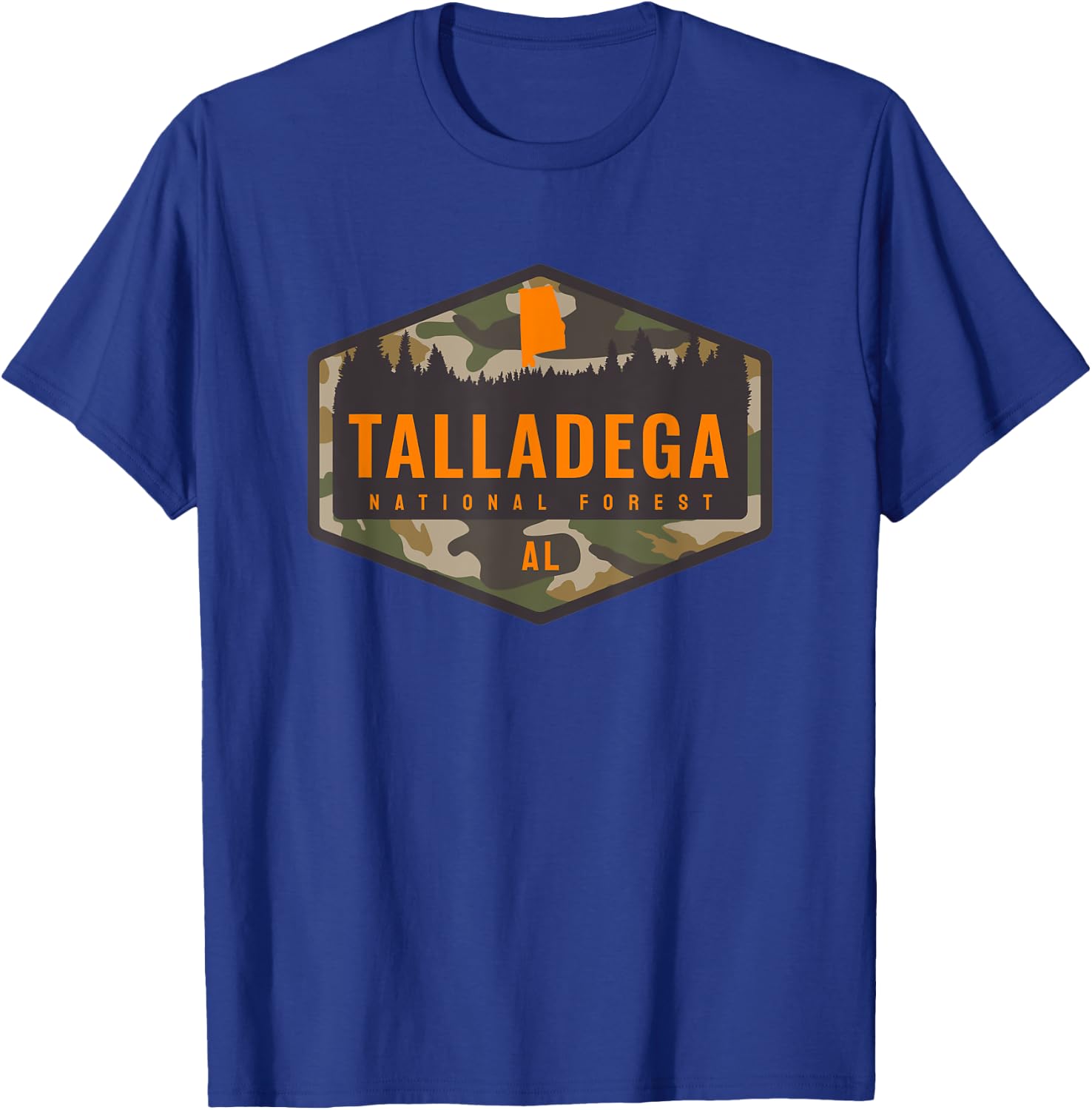 Talladega National Forest Alabama AL Camouflage Souvenir T-Shirt - T-Shirt | Royal