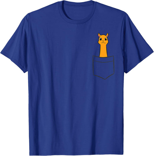 Camel In The Pocket Cute Pocket Camel , Black T-Shirt - T-Shirt | Royal