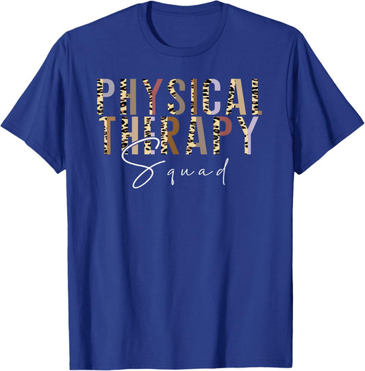 Physical Therapy Squad Leopard Plaid Appreciation Therapist T-Shirt - T-Shirt | Royal