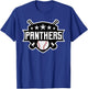 Panthers Baseball Sports Game Day Spirit Print Stars Mom Dad T-Shirt - T-Shirt | Royal