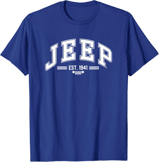 Jeep Collegiate (White Print) T-Shirt - T-Shirt | Royal