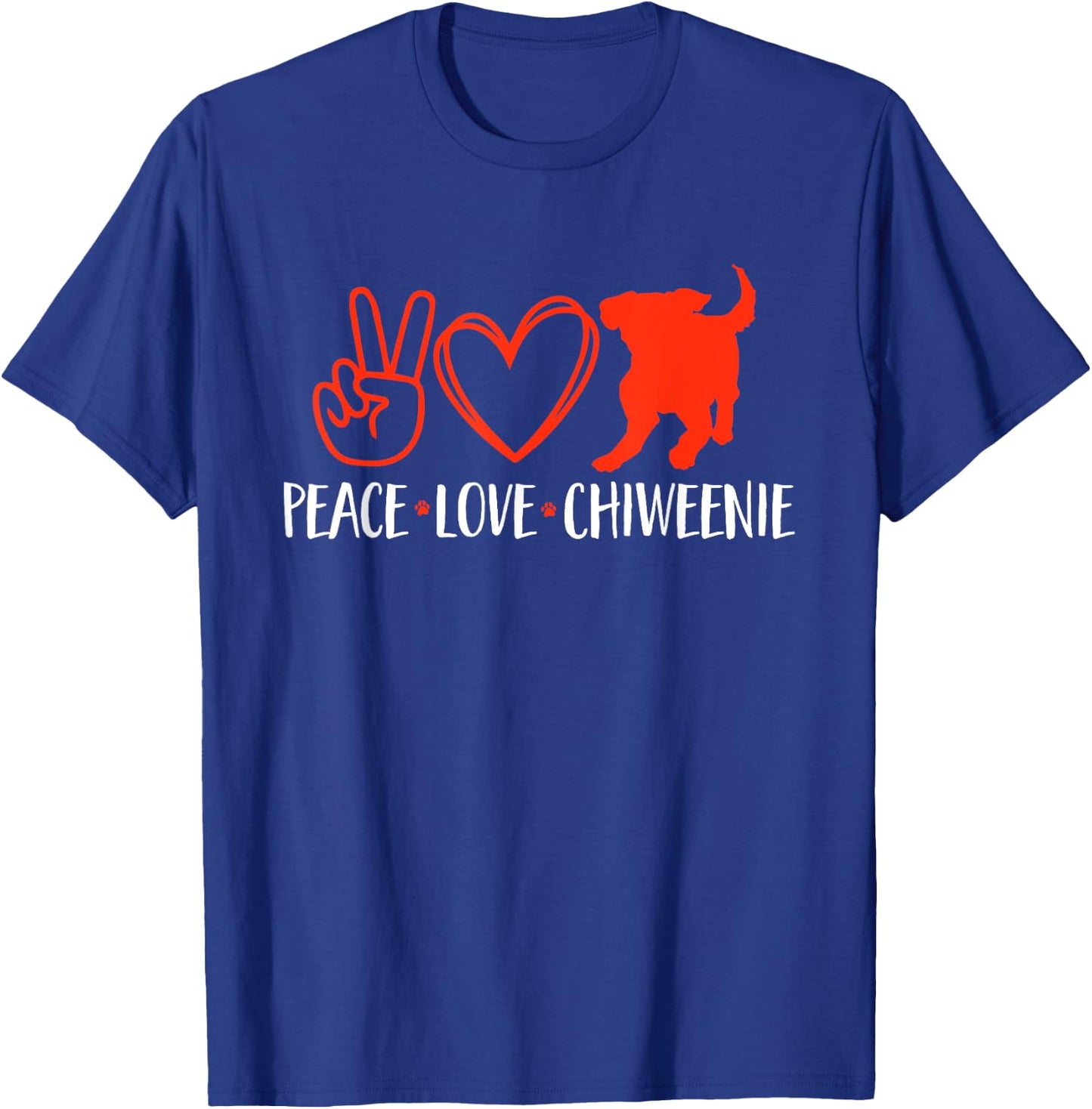 Peace Love Chiweenie Dog Owner T-Shirt - T-Shirt | Royal