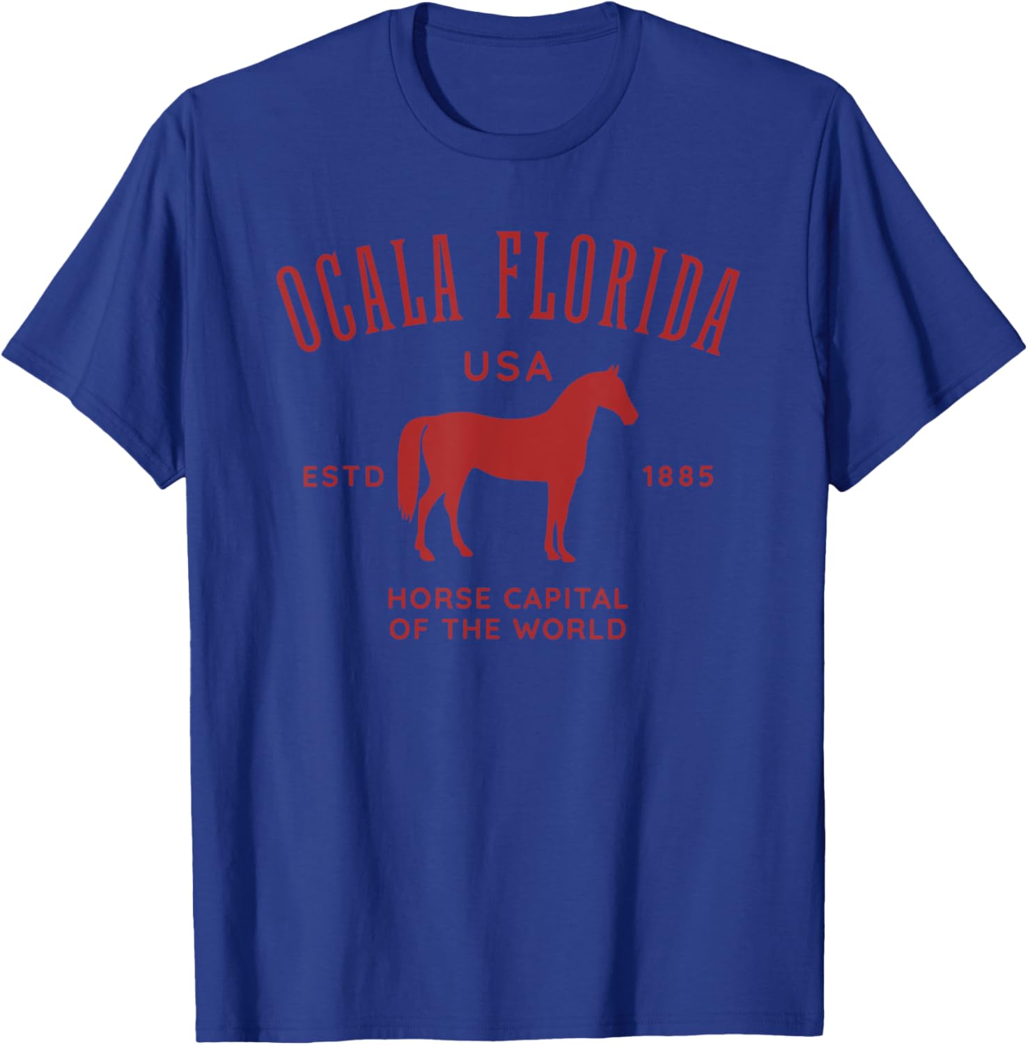 Ocala Florida USA Horse Capital Vintage Equestrian Design T-Shirt - T-Shirt | Royal