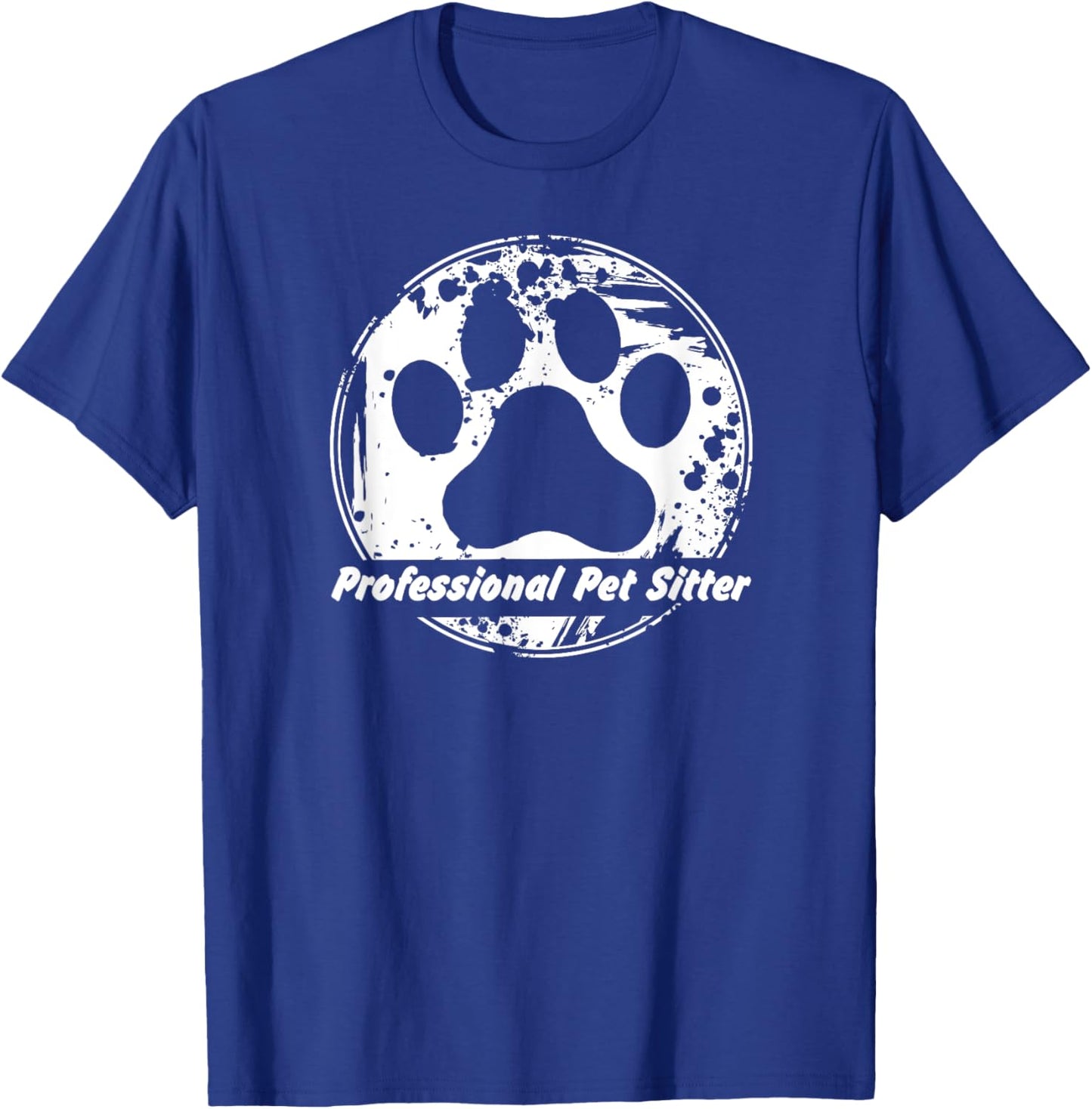 Professional Pet Sitter Grunge Paw T-Shirt - T-Shirt | Royal