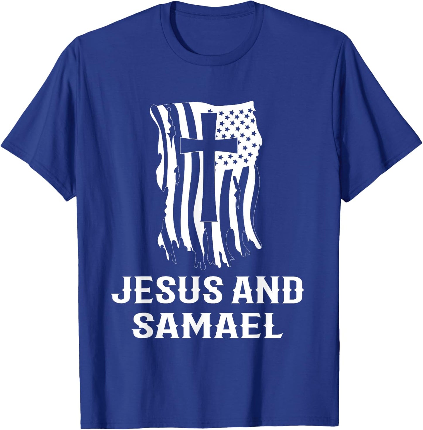 Jesus and Saint Samael the Archangel Catholic Prayer Design T-Shirt - T-Shirt | Royal