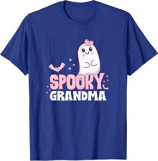 Spooky Grandma Family Cute Pink White Ghost Boo Halloween T-Shirt - T-Shirt | Royal