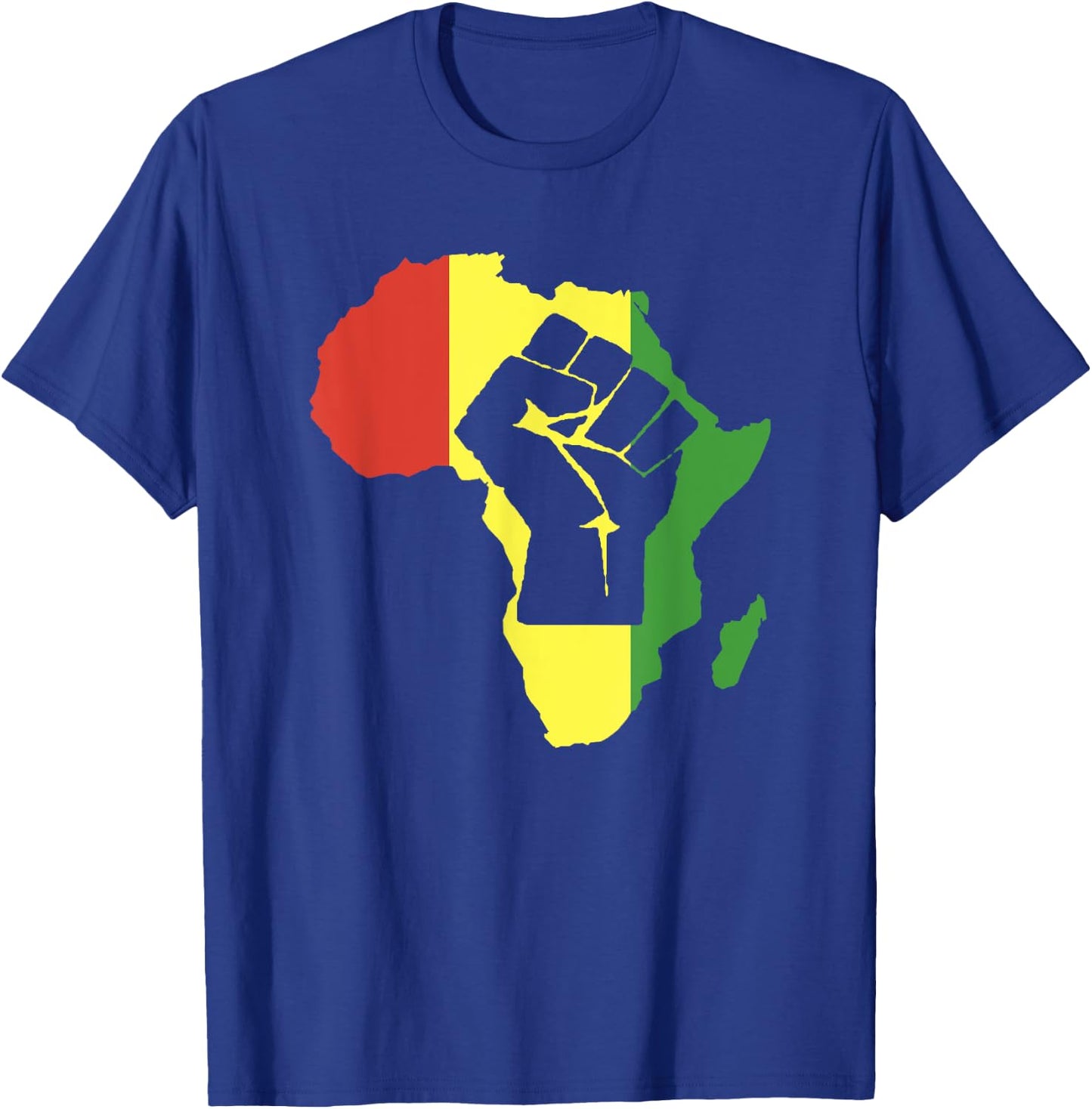 Africa Black Fist Africa Map T-Shirt - T-Shirt | Royal