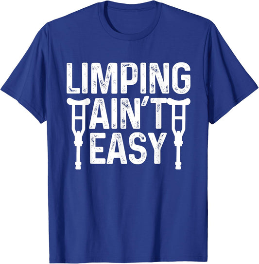 Funny Broken Leg Designs For Kids Men Women Foot Recovery T-Shirt - T-Shirt | Royal