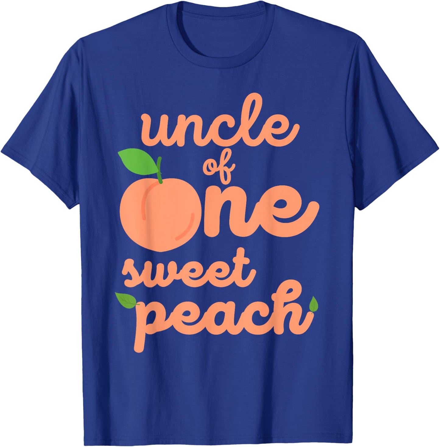 Uncle First Birthday One Sweet Peach Bday Family Matching T-Shirt - T-Shirt | Royal