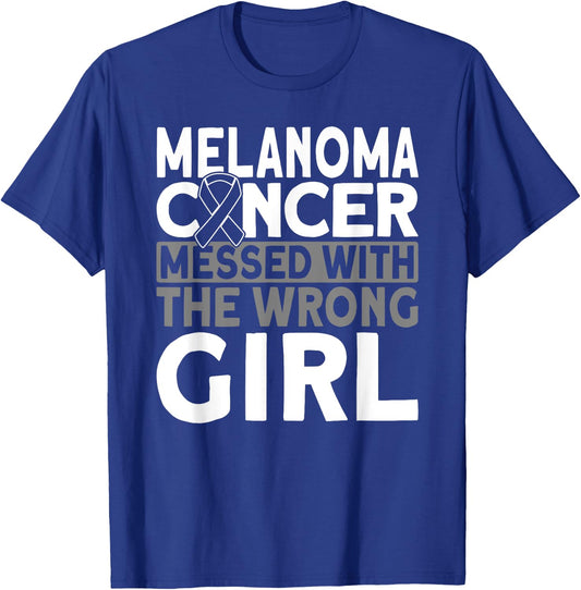 Melanoma messed with the wrong girl Melanoma Cancer T-Shirt - T-Shirt | Royal