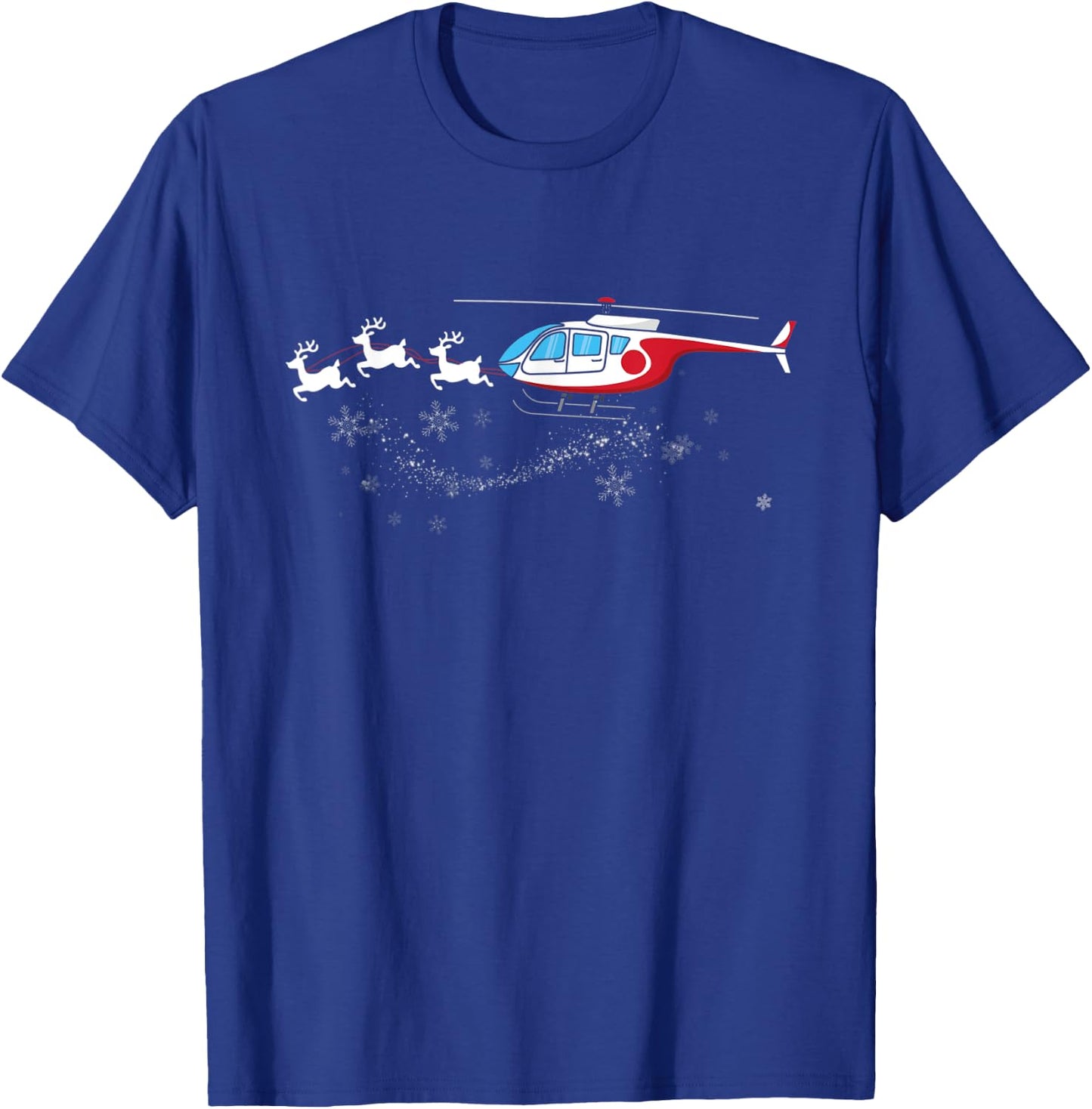 Helicopter Santa Christmas Sleigh - Funny Helicopter Xmas T-Shirt - T-Shirt | Royal