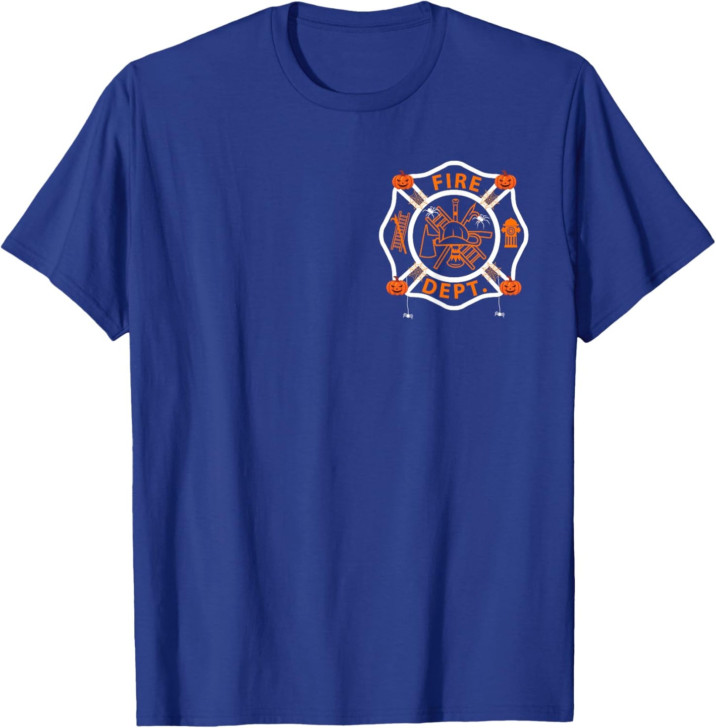 Halloween Firefighter Fireman Fire Dept department Logo Men T-Shirt - T-Shirt | Royal