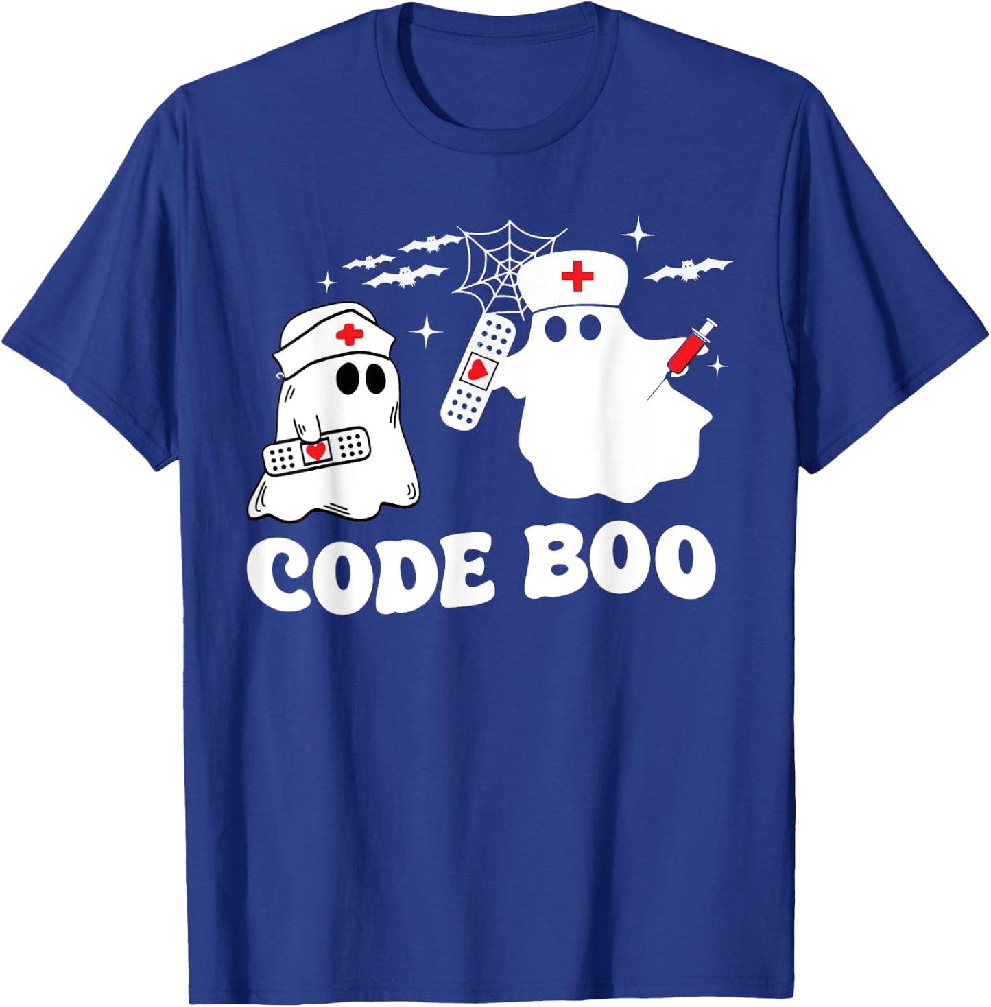 Code Boo Spooky Respiratory Therapist Halloween T-Shirt - T-Shirt | Royal