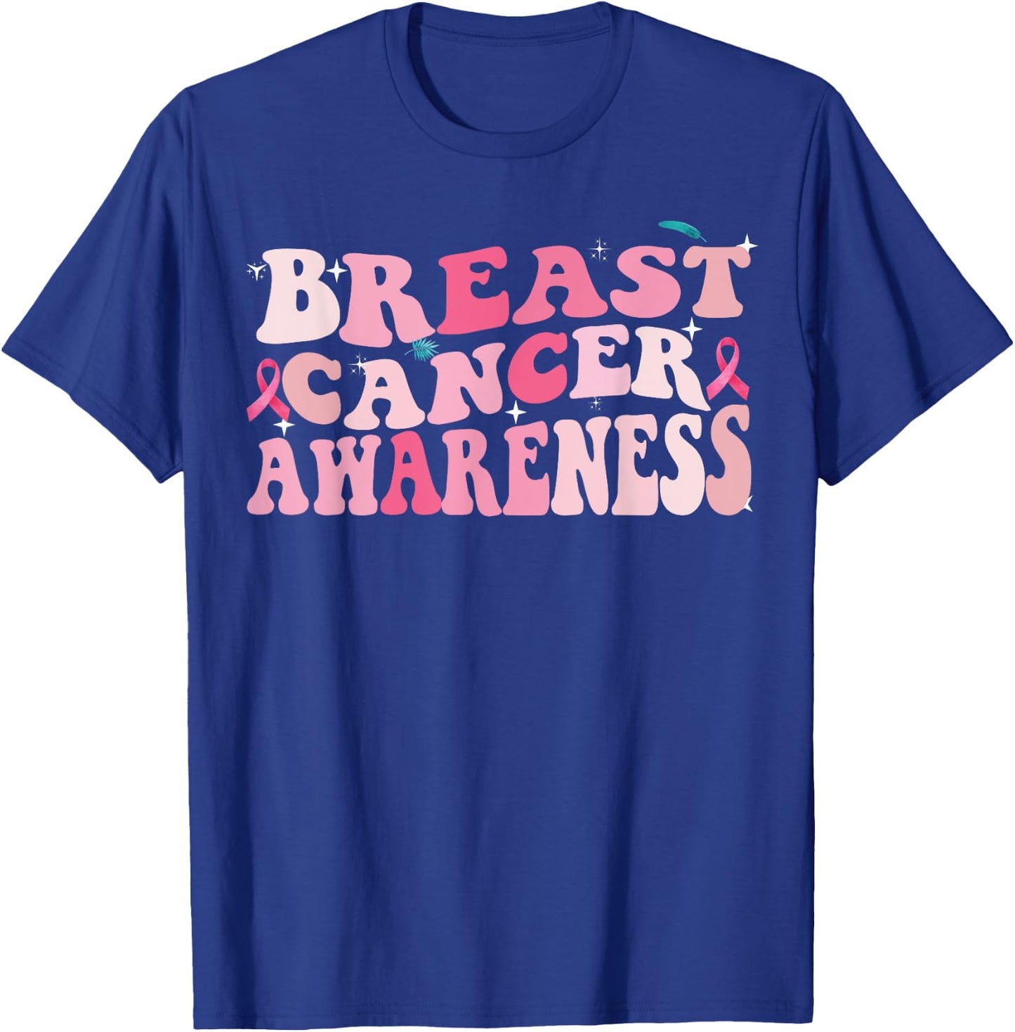 Groovy Breast Cancer Awareness 2023 Breast Cancer Outfit T-Shirt - T-Shirt | Royal
