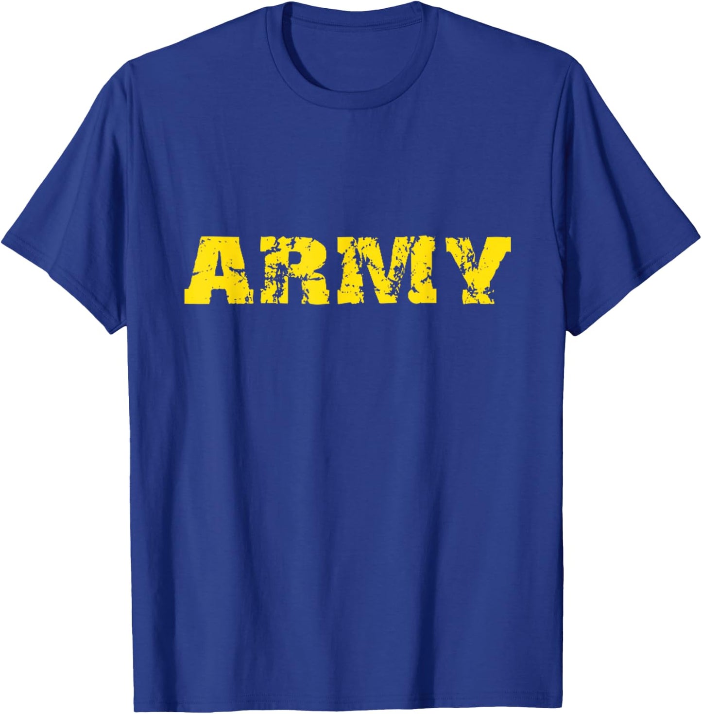 US Army Veterans Distressed Font Gold Lettering T-Shirt - T-Shirt | Royal