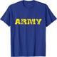 US Army Veterans Distressed Font Gold Lettering T-Shirt - T-Shirt | Royal