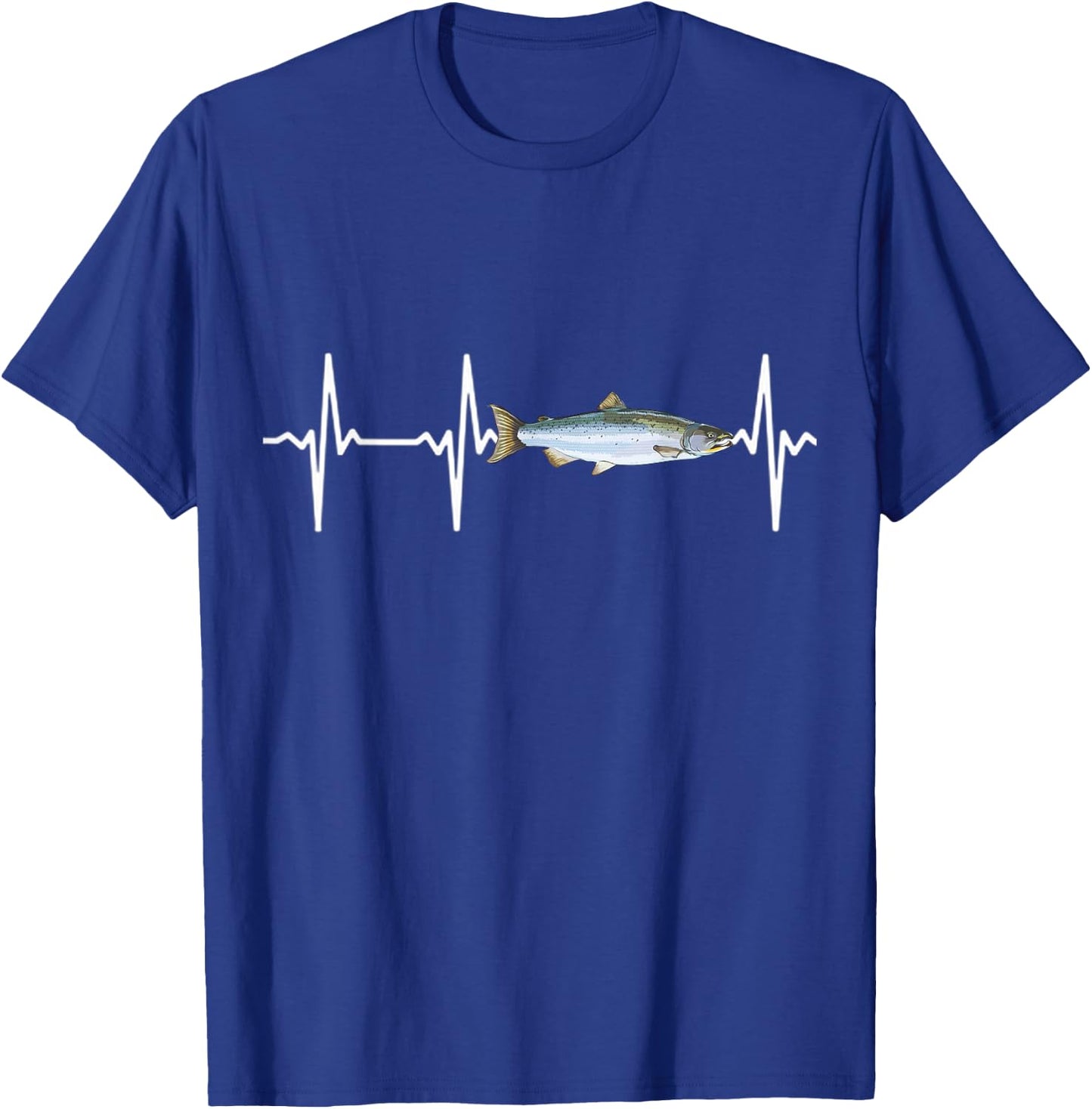 Coho Salmon Heartbeat For Freshwater Fish Fishing Lovers T-Shirt - T-Shirt | Royal
