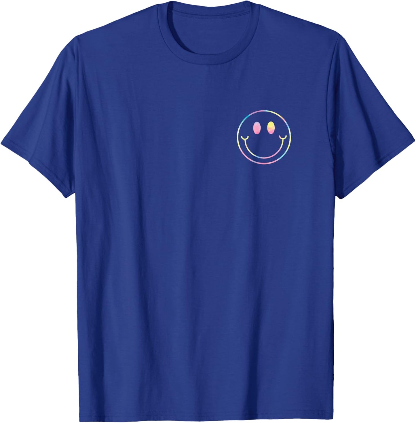 Tie Dye Smile Face Shirt Happy Smiling Face Pocket Logo T-Shirt - T-Shirt | Royal