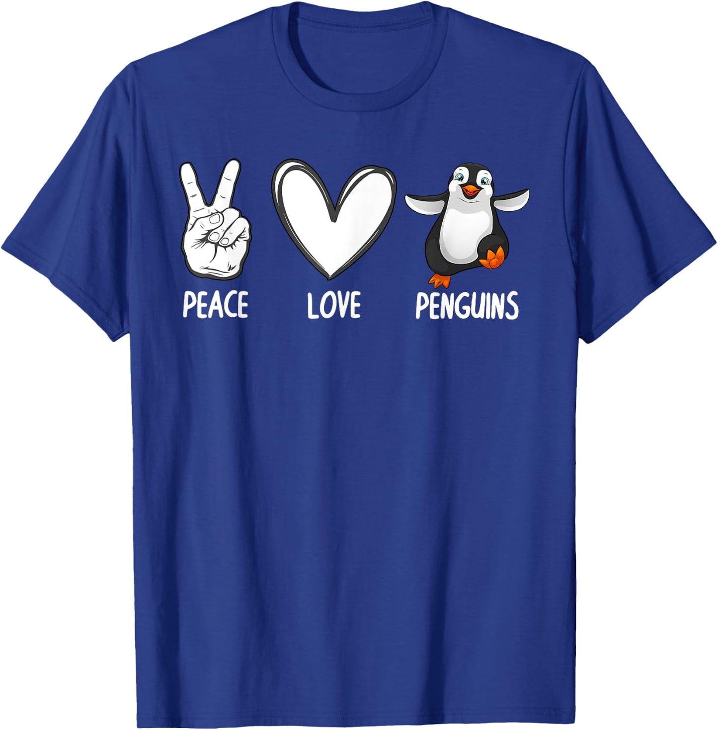 Cool Penguin Art Women Peace Love Penguins Zookeeper T-Shirt - T-Shirt | Royal