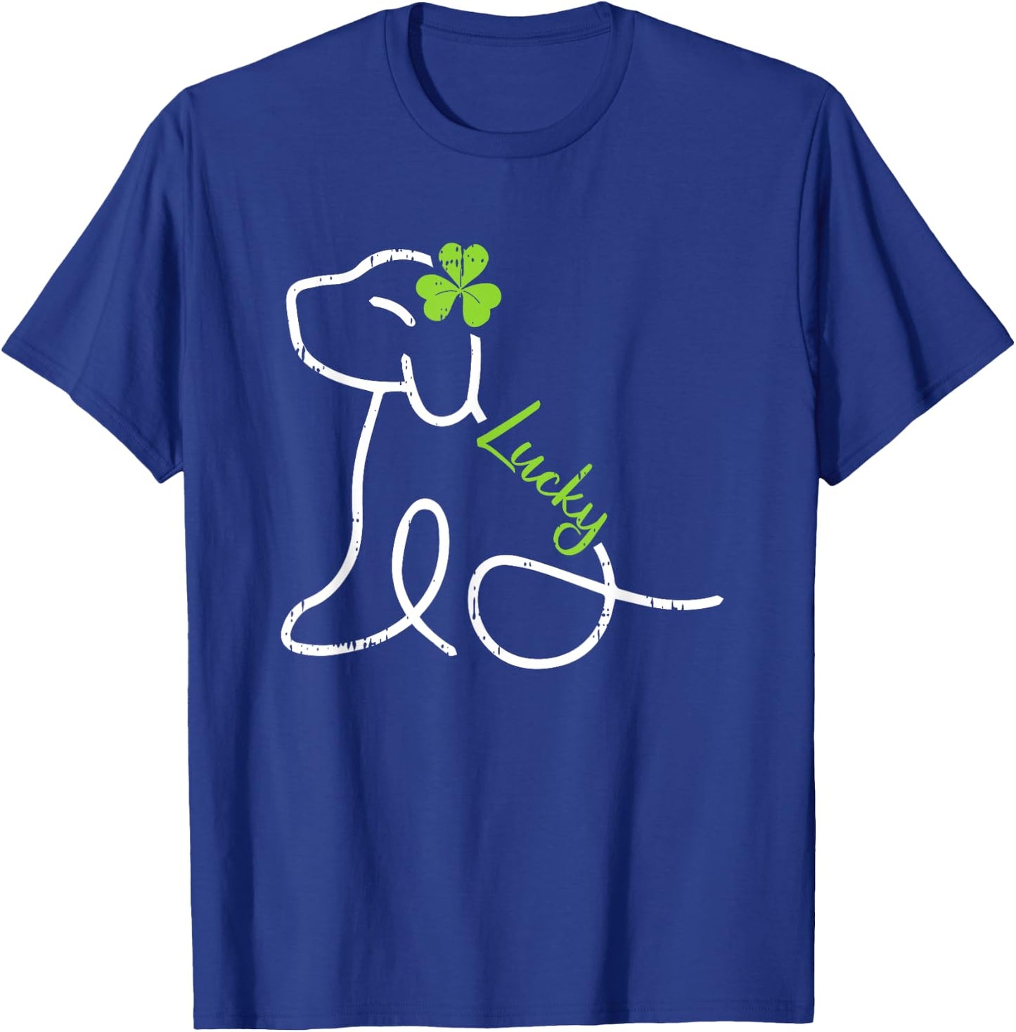 Lucky Dog St Patricks Day Cute Irish Puppy Shamrock Clover Men Women Kids T-Shirt - T-Shirt | Royal