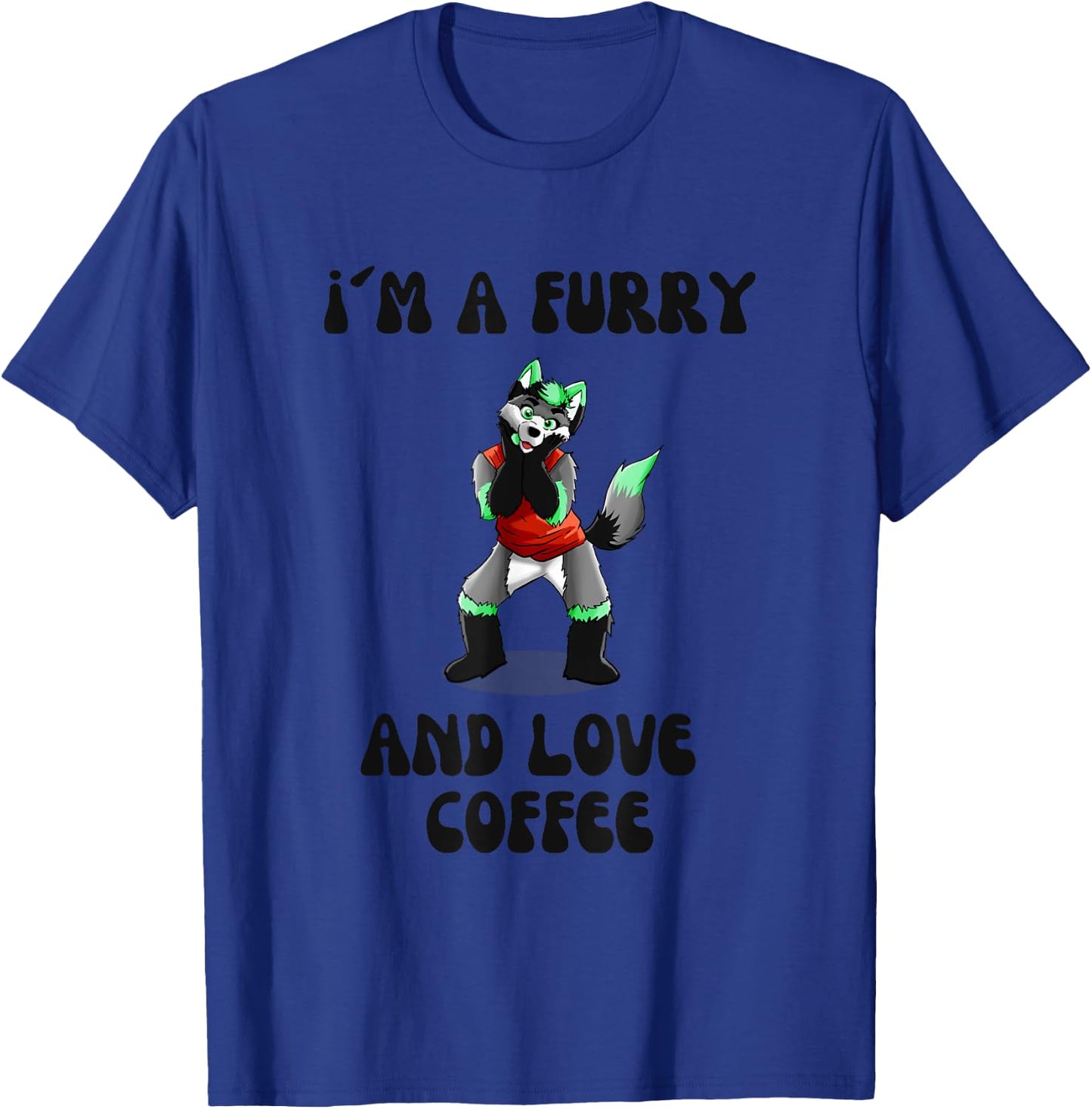 I´m a Furry and Love Coffee Wolf Fox Coffee Anime Comic T-Shirt - T-Shirt | Royal