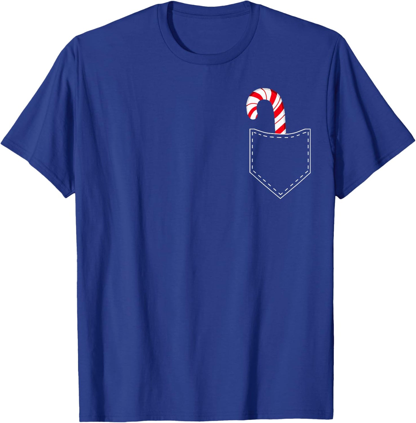 Candy Cane in Pocket Funny Vintage Candy Lover Christmas T-Shirt - T-Shirt | Royal