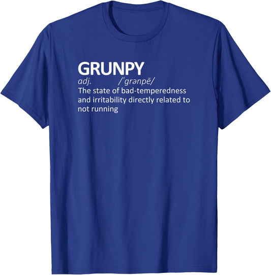 Grunpy Funny Running Definition | Grumpy Marathon Runner T-Shirt - T-Shirt | Royal