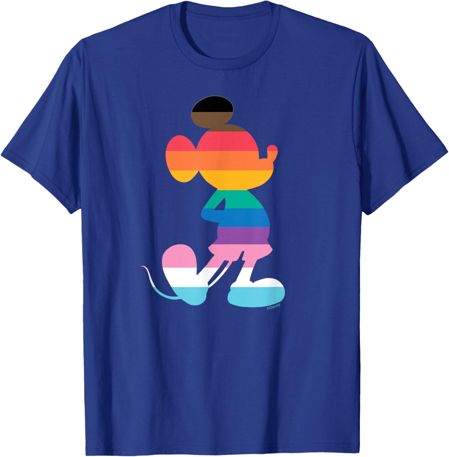 Disney Mickey Mouse Pride Inclusive Pose Rainbow Icon Fill T-Shirt - T-Shirt | Royal
